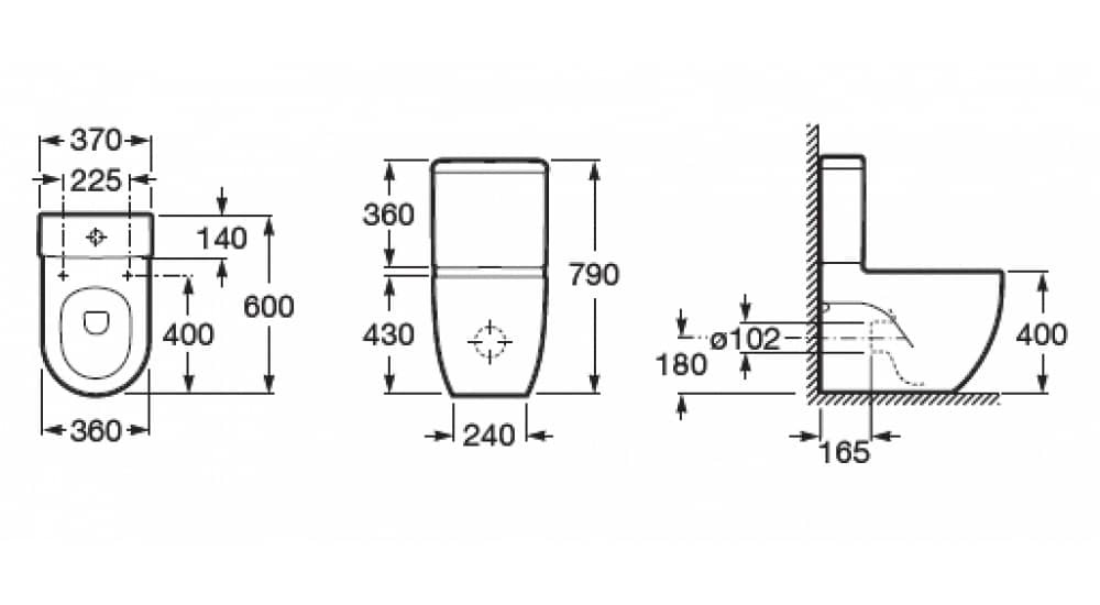 Унитаз Roca Meridian Горизонтальный Выпуск